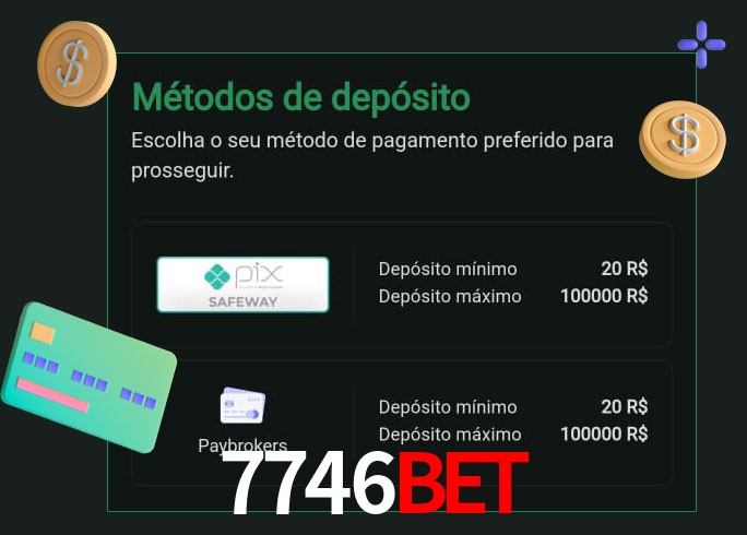 O cassino 7746bet oferece uma grande variedade de métodos de pagamento
